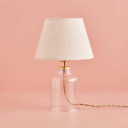 Pöytälamppu AYD 1xE27/40W/230V kerma/läpinäkyvä