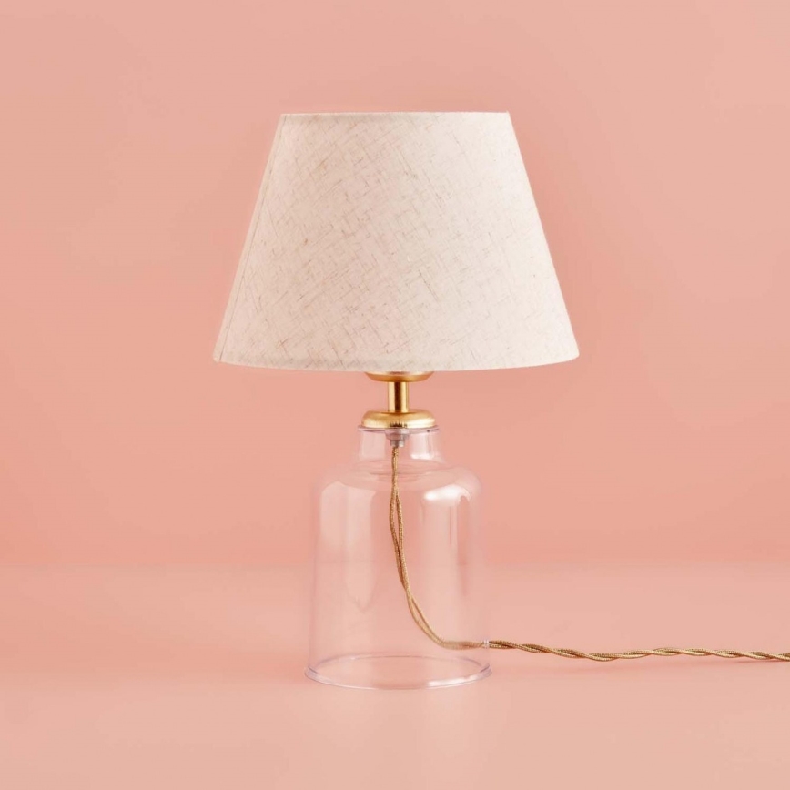 Pöytälamppu AYD 1xE27/40W/230V kerma/läpinäkyvä