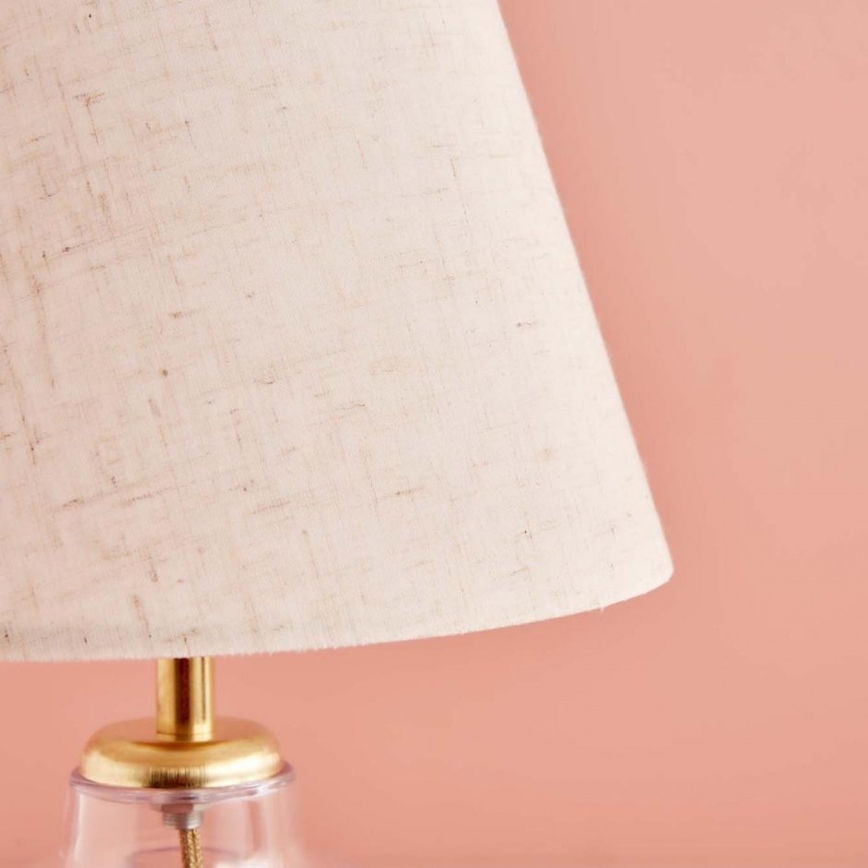 Pöytälamppu AYD 1xE27/40W/230V kerma/läpinäkyvä