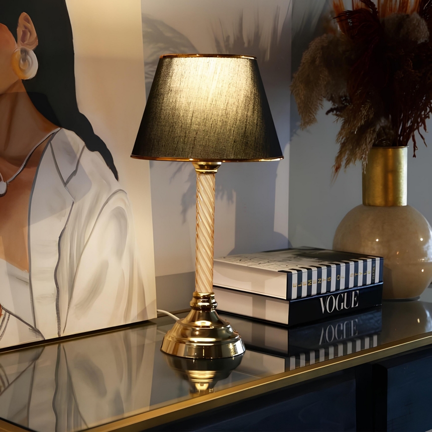 Pöytälamppu AYD 1xE27/40W/230V musta/kultainen