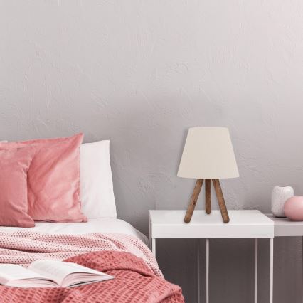 Pöytälamppu AYD 1xE27/60W/230V beige/ruskea