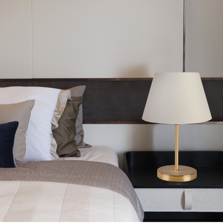 Pöytälamppu AYD 1xE27/60W/230V valkoinen/kulta