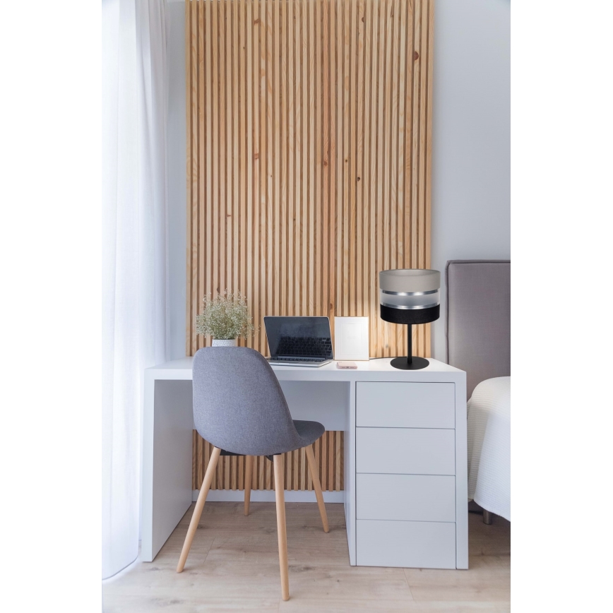 Pöytälamppu CORAL 1xE27/60W/230V musta/harmaa