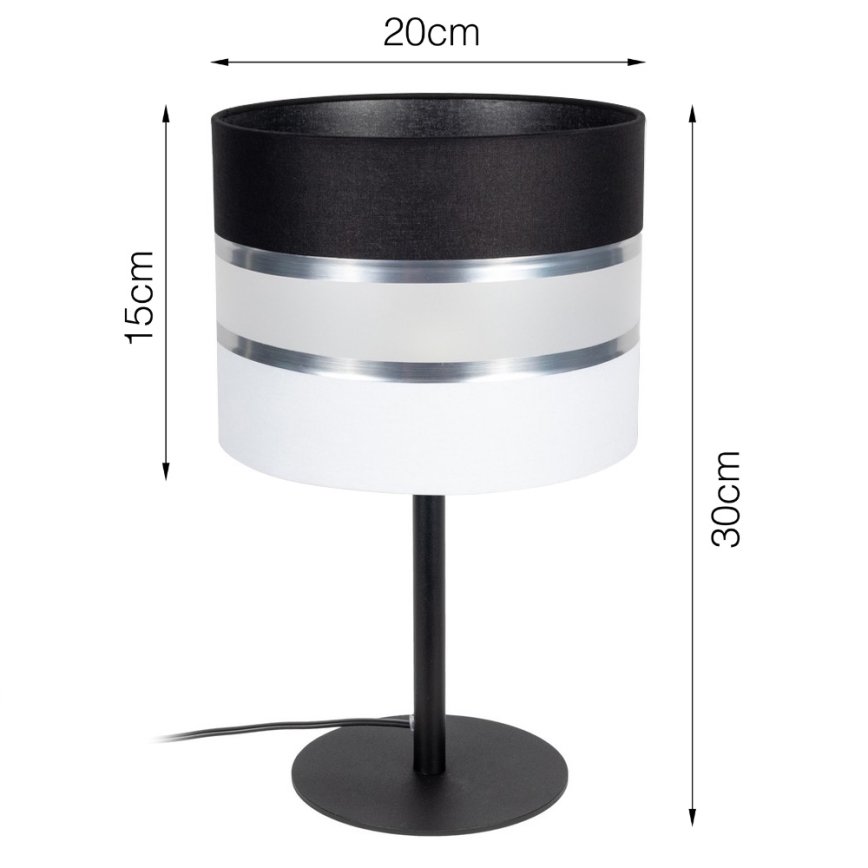 Pöytälamppu CORAL 1xE27/60W/230V musta/valkea