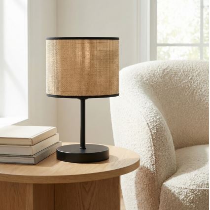 Pöytälamppu ECO 1xE27/15W/230V beige/rottinki