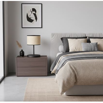 Pöytälamppu ECO 1xE27/15W/230V beige/rottinki