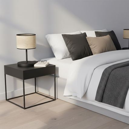 Pöytälamppu ECO 1xE27/15W/230V beige/rottinki