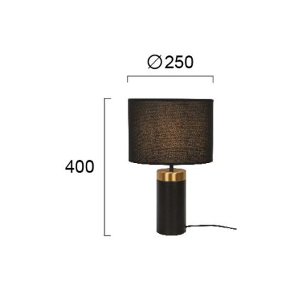Pöytälamppu LUCIANO 1xE27/40W/230V musta/kultainen