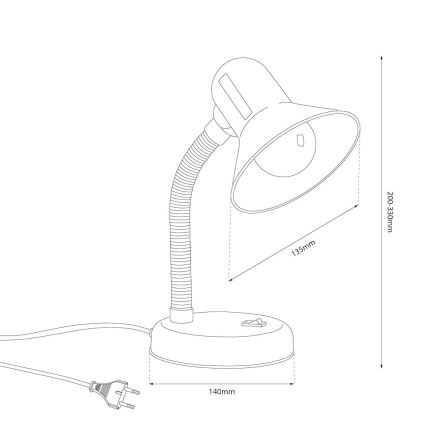 Pöytälamppu MENTOR 1xE27/15W/230V vihreä