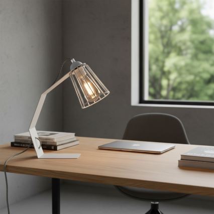 Pöytälamppu NANDO 1xE27/15W/230V valkoinen