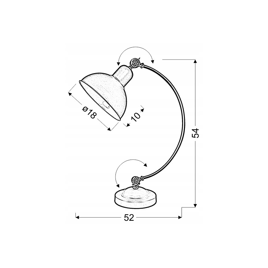 Pöytälamppu OLD 1xE27/40W/230V valkoinen
