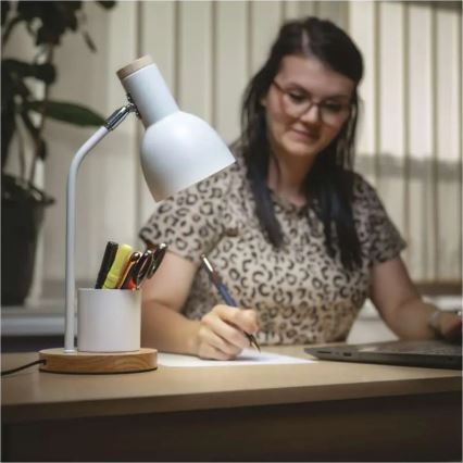 Pöytälamppu POPPY 1xE27/25W/230V valkoinen