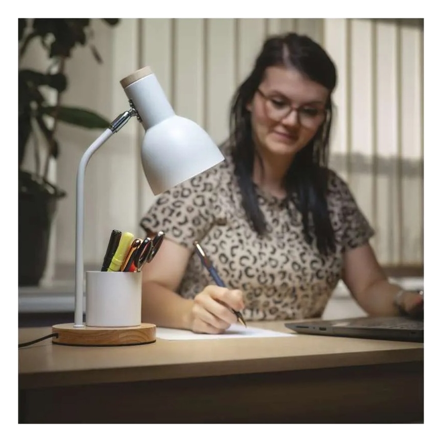 Pöytälamppu POPPY 1xE27/25W/230V valkoinen