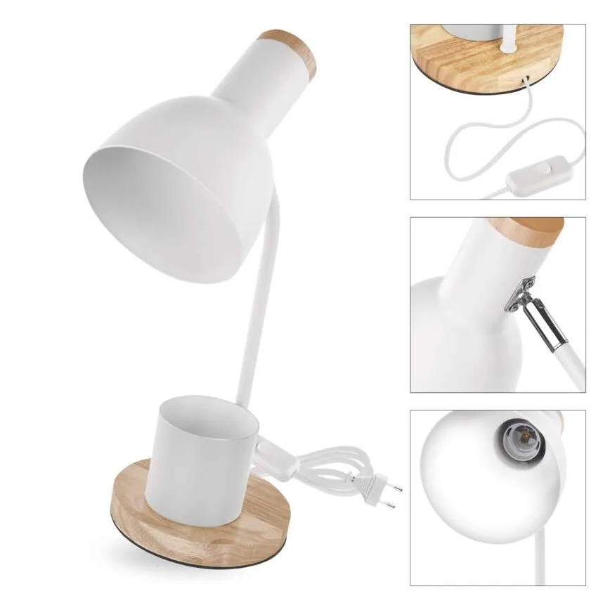 Pöytälamppu POPPY 1xE27/25W/230V valkoinen