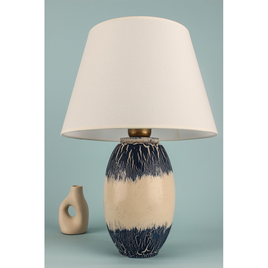 Pöytälamppu RAMZES 1xE27/40W/230V beige/sininen