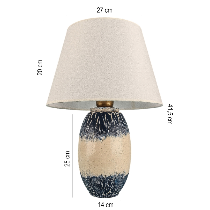 Pöytälamppu RAMZES 1xE27/40W/230V beige/sininen