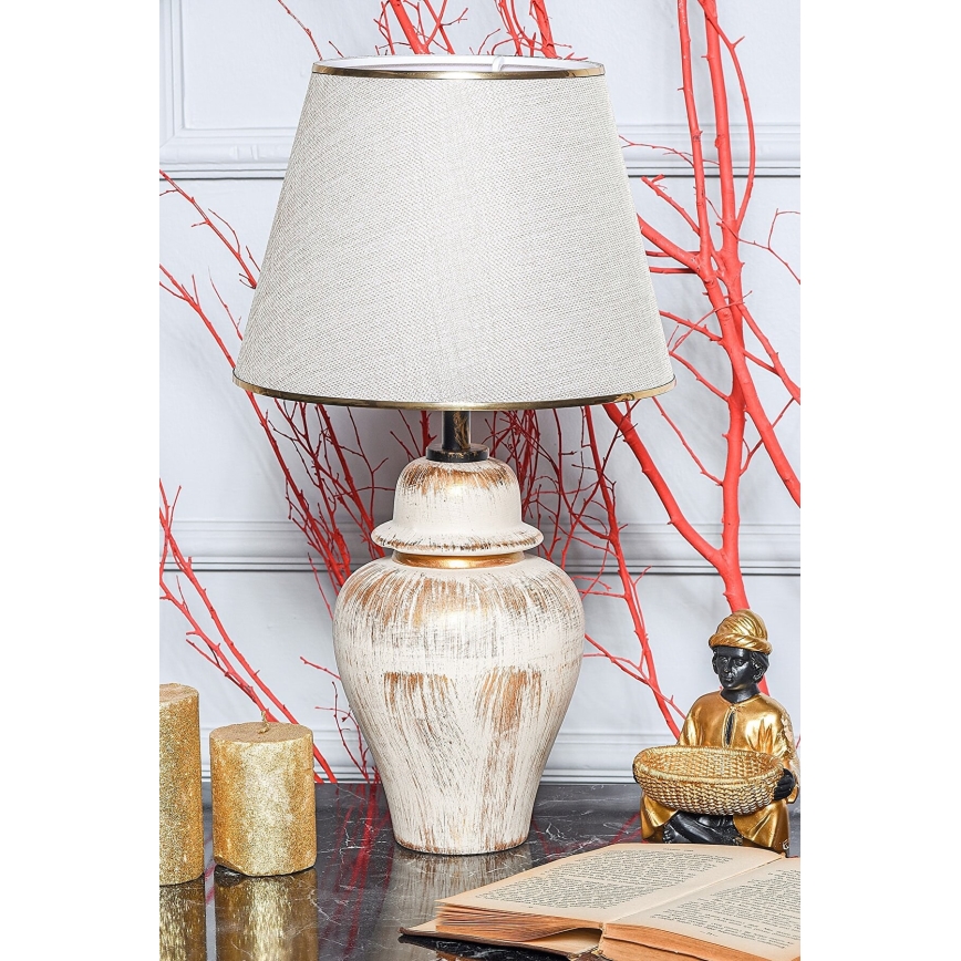 Pöytälamppu RAMZES 1xE27/40W/230V kerma/kulta