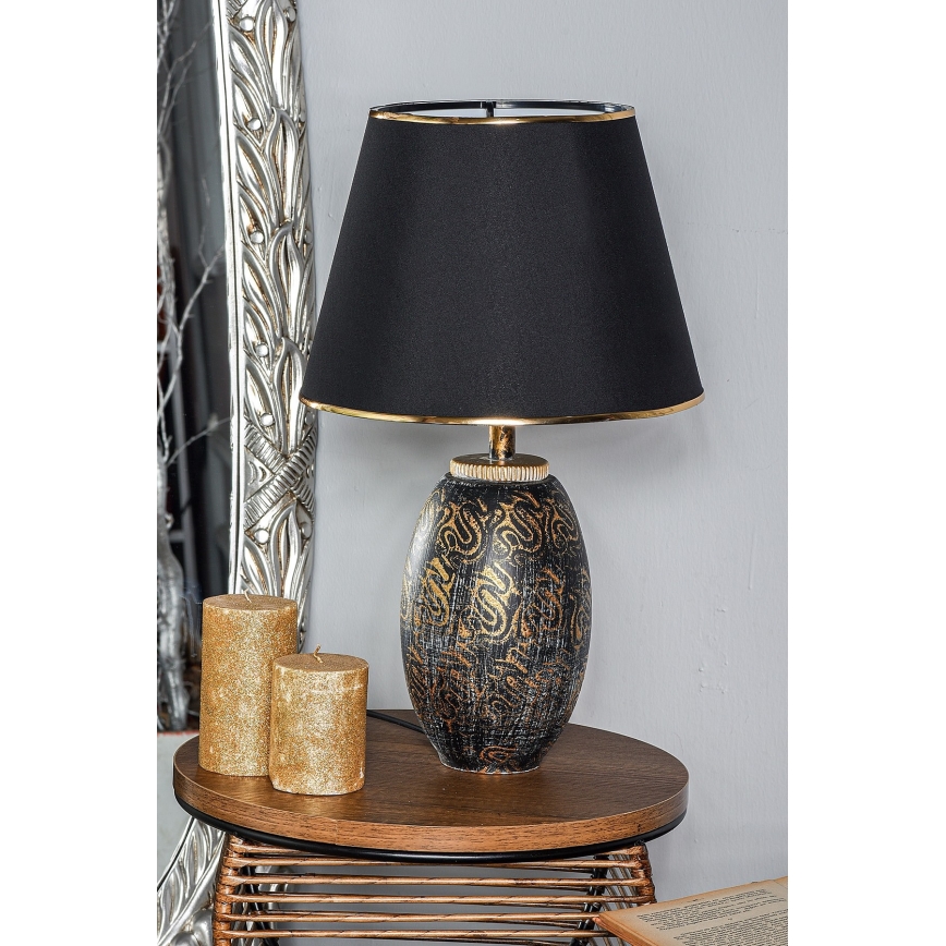 Pöytälamppu RAMZES 1xE27/40W/230V musta/kulta