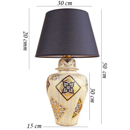 Pöytälamppu RAMZES 1xE27/40W/230V sininen/beige