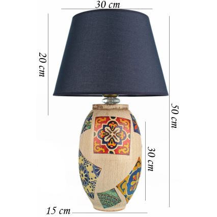 Pöytälamppu RAMZES 1xE27/40W/230V sininen/beige