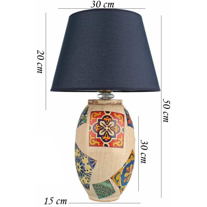 Pöytälamppu RAMZES 1xE27/40W/230V sininen/beige