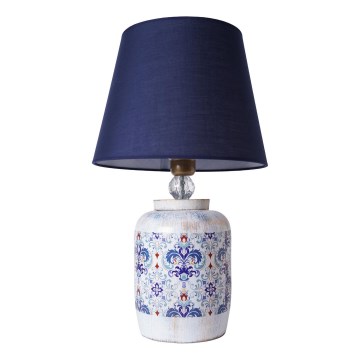 Pöytälamppu RAMZES 1xE27/40W/230V sininen/valkoinen