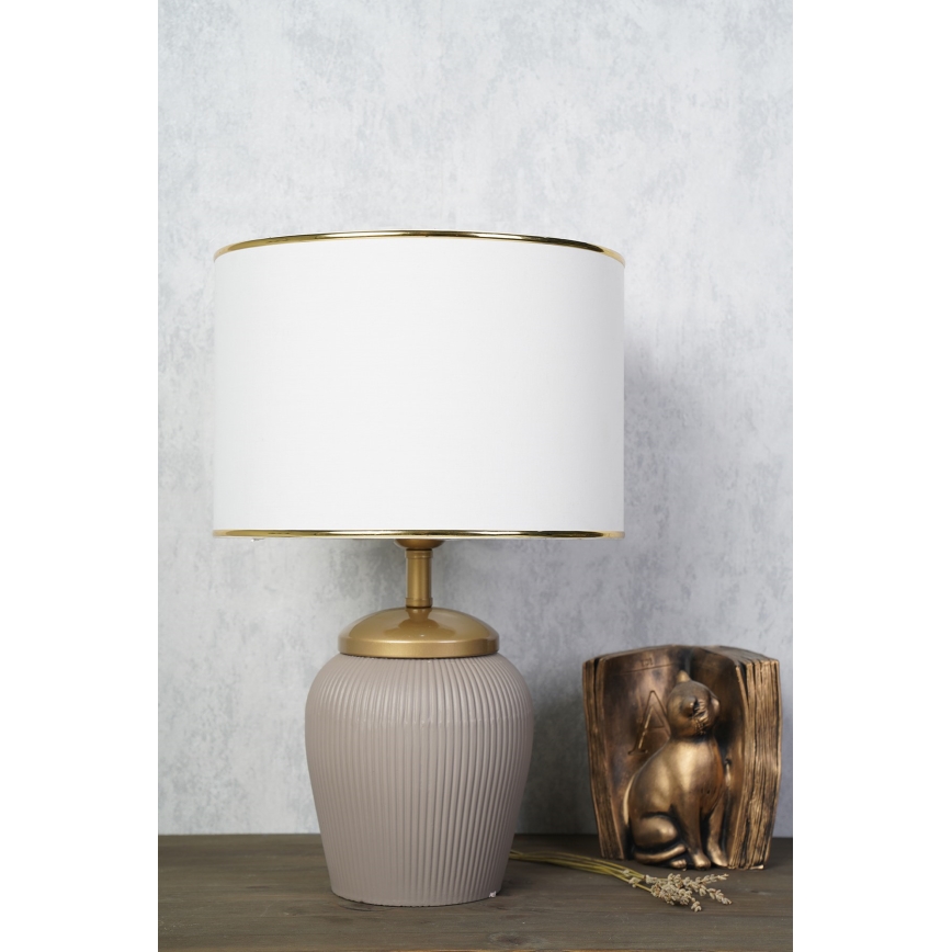 Pöytälamppu RAMZES 1xE27/40W/230V valkoinen/beige