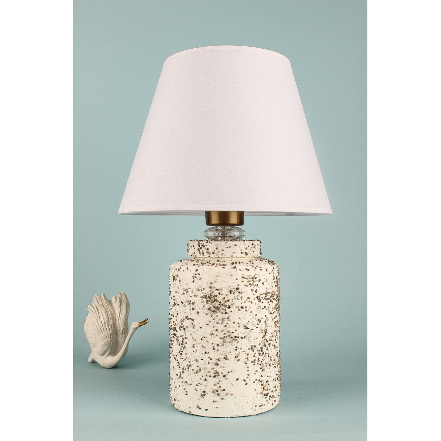 Pöytälamppu RAMZES 1xE27/40W/230V valkoinen/beige