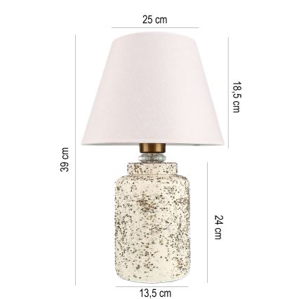 Pöytälamppu RAMZES 1xE27/40W/230V valkoinen/beige