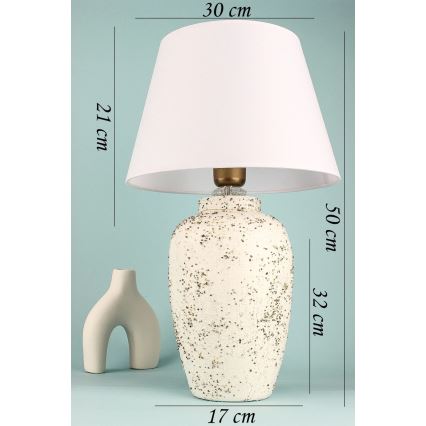 Pöytälamppu RAMZES 1xE27/40W/230V valkoinen/kerma