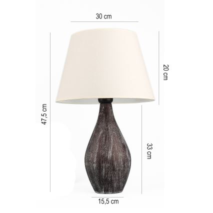 Pöytälamppu RAMZES 1xE27/40W/230V valkoinen/ruskea