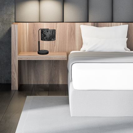 Pöytälamppu SATINO 1xE27/60W/230V musta/harmaa