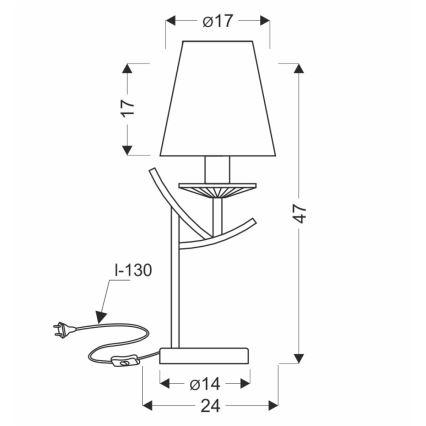 Pöytälamppu VITORIA 1xE14/40W/230V keltainen/messinki