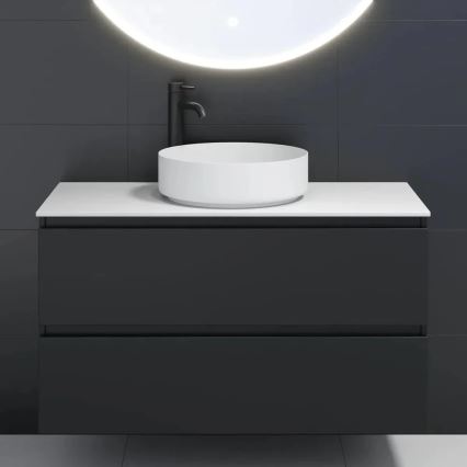 Pöytätason pesuallas LJORDAL, halkaisija 40 cm, teräs/valkoinen