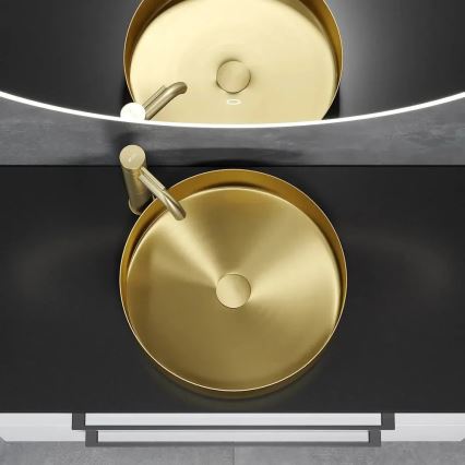 Pöytätason pesuallas LJORDAL, Ø 40 cm, teräs/messinki