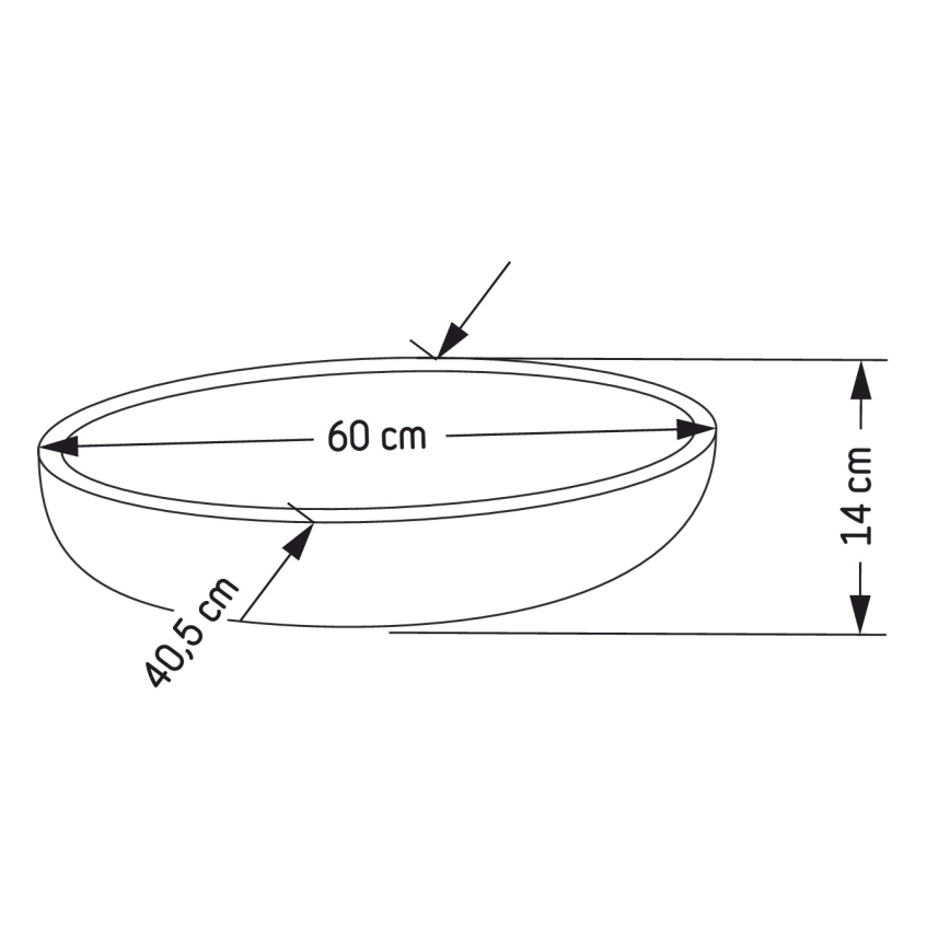 Pöytätason pesuallas OLSBORG 60x40,5 cm betoni/harmaa