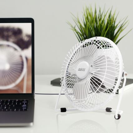 Pöytätuuletin 1,75 W/5 V USB, halkaisija 18 cm, valkoinen
