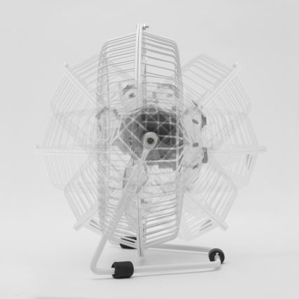 Pöytätuuletin 1,75 W/5 V USB, halkaisija 18 cm, valkoinen