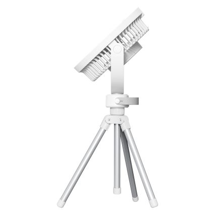 Pöytätuuletin ladattavalla LED-valolla 8W/3,7V 2400 mAh valkoinen