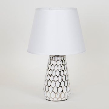 Pöytävalaisin 1xE14/40W/230V valkoinen/hopea