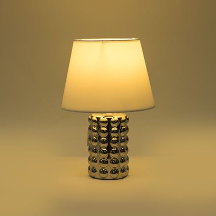 Pöytävalaisin 1xE14/40W/230V valkoinen/kiiltävä kromi