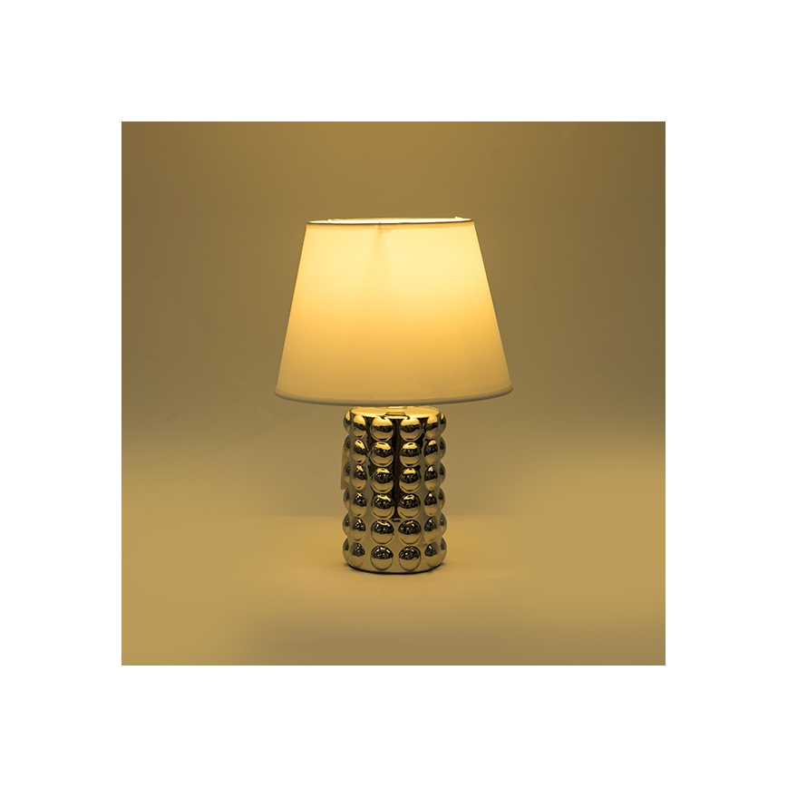 Pöytävalaisin 1xE14/40W/230V valkoinen/kiiltävä kromi