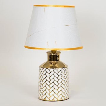 Pöytävalaisin 1xE14/40W/230V valkoinen/kulta