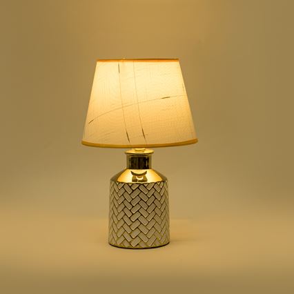 Pöytävalaisin 1xE14/40W/230V valkoinen/kulta