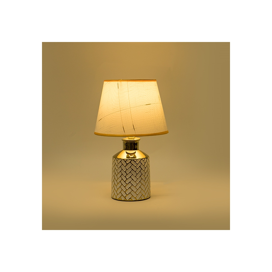 Pöytävalaisin 1xE14/40W/230V valkoinen/kulta