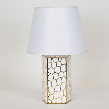 Pöytävalaisin 1xE14/40W/230V valkoinen/kulta