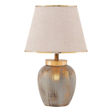 Pöytävalaisin 1xE27/40W/230V kulta/beige