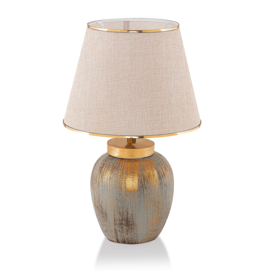 Pöytävalaisin 1xE27/40W/230V kulta/beige