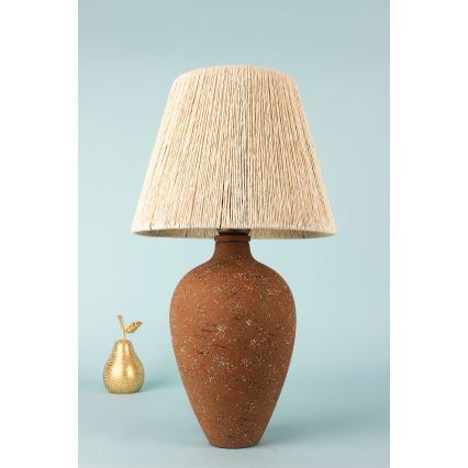 Pöytävalaisin 1xE27/40W/230V ruskea/kerma