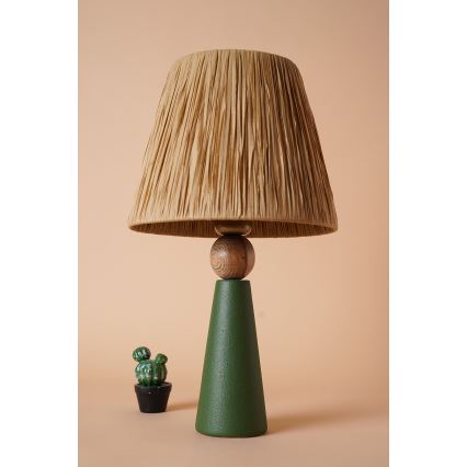 Pöytävalaisin 1xE27/40W/230V ruskea/vihreä
